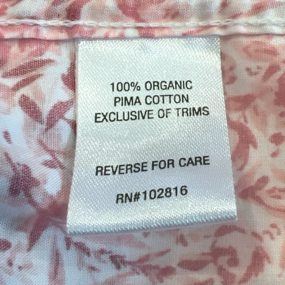 Garnett Hill Organic Pima Cotton Pink Floral Button Down Shirt Size 12 - Picture 6 of 7